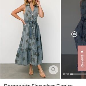 Bernadette sleeveless denim Midi Sundress from Baltic Born
